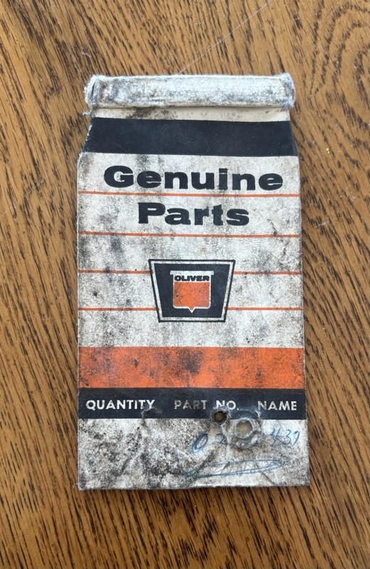 Vintage Oliver Farm Equipment Dealer Genuine Parts Bag Made in USA RARE gallery