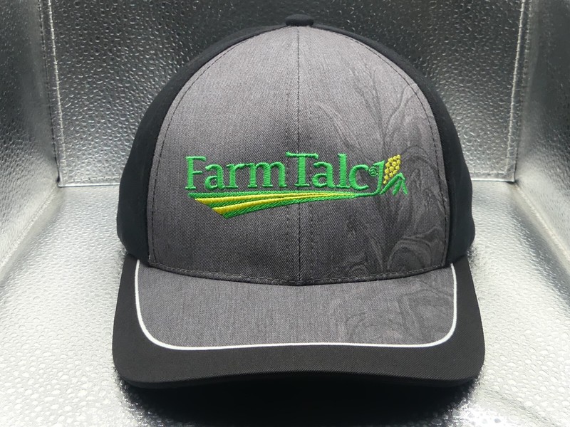 FarmTalc Gray Black Green Yellow White U.S.A. Farm Advertising Snapback Hat Cap