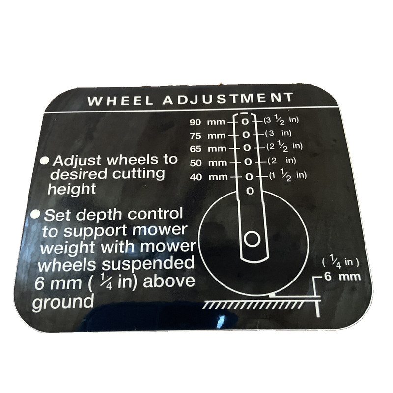 John Deere Reproduction M85249 Mowing Deck Height Decal 318 332 330 NLA gallery
