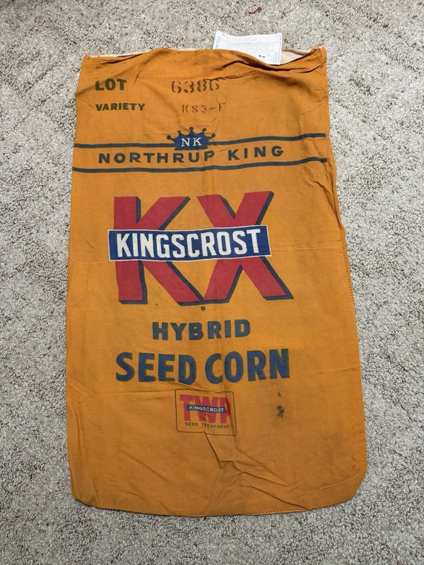 Northrup Kingscrost Vintage Hybrid Seed Corn Bag With Original Tag Great Color!