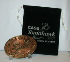 *Case Construction Customer Center Tomahawk Belt Buckle 1989 VIP Backhoe Dozer