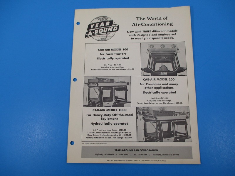 Original 1950’s Year-A-Round Tractor Cab Enclosure Ad Deere Oliver Ford M1414