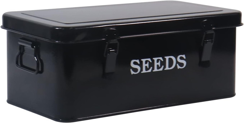 Seed Saving Box, Metal Seed Bin, Seed Storage Organizer, Seed Packet Container w gallery