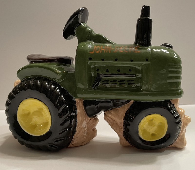 John Deere Ceramic Tractor Handmade Hobby Piece Green Yellow John Deere Tractor gallery
