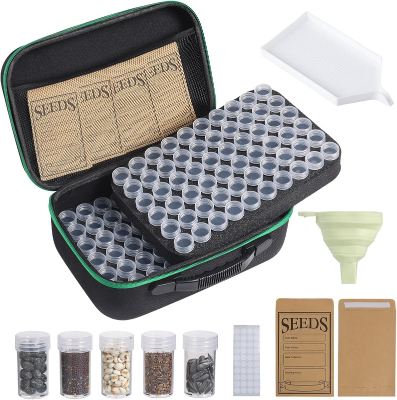 Seed Storage Box, Portable Seed Saving Box, Sturdy Seed Organizer Kit Seed Envel