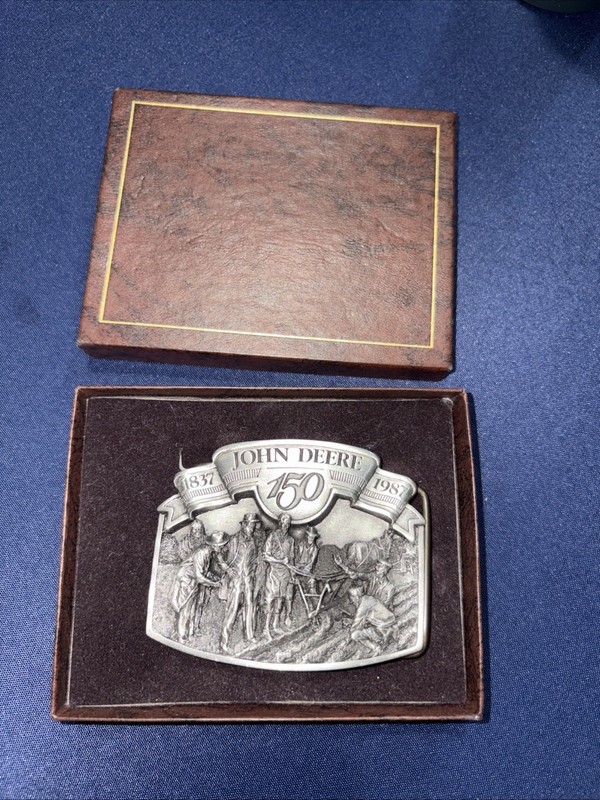 1837-1987 John Deere 150th Anniversary Collectors Edition Pewter Belt Buckle