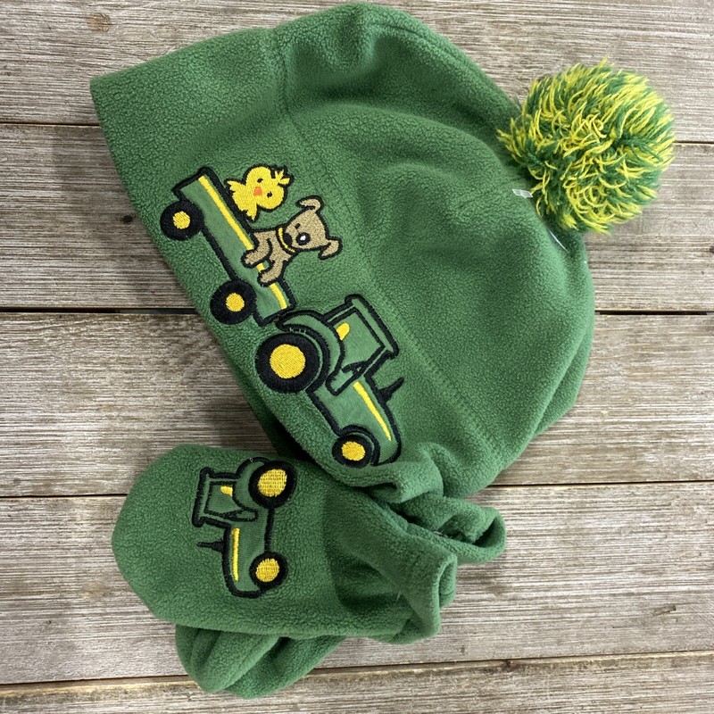 John Deere Toddler Beanie / Winter Hat And Gloves Tractor Puppy Chicken New