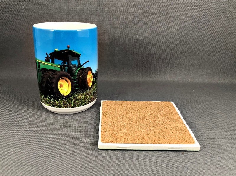 John Deere Collection Mug & Coaster Combo Tractor Trailer Made In USA gallery