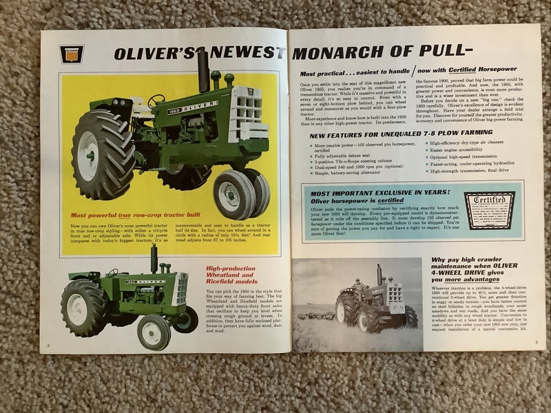 OLIVER NEW 1950 TRACTOR SALES BROCHURE 16 PAGES 1964 gallery
