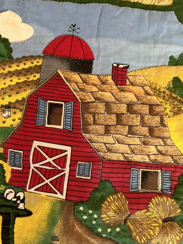 John Deere Tractor Wall Hanging Crib Blanket Hand Quilted 32”x33” Barn Farm gallery