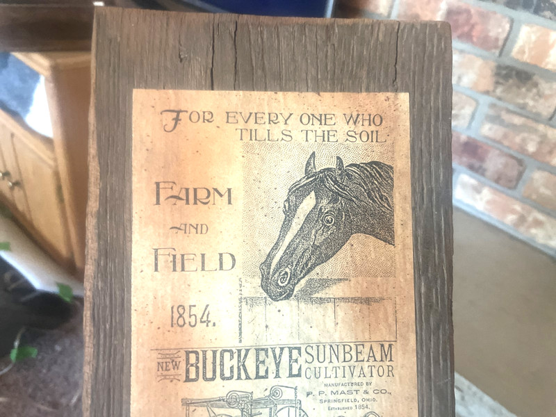 Farm & Field 1854 BUCKEYE SUNBEAM CULTIVATOR. P.P.Mast Co. Springfield Ohio gallery