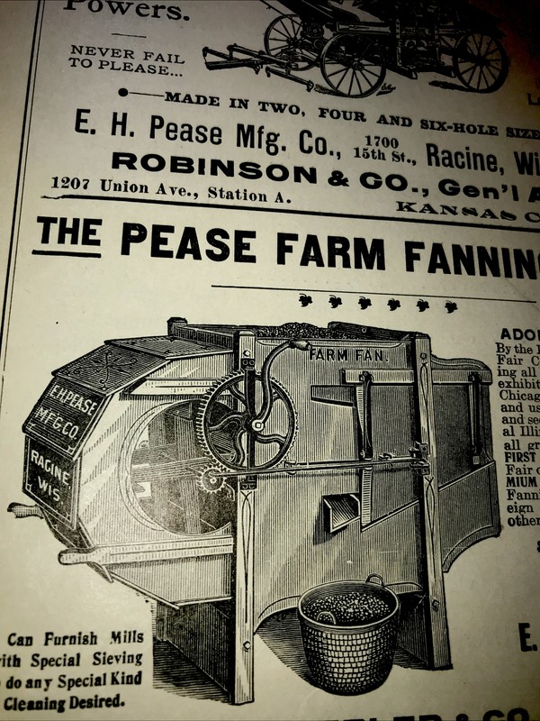 1898 Racine Corn Sheller & Pease Mill Advertising - Wisconsin & Kansas City MO gallery