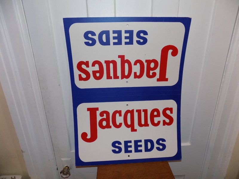 Vintage Jacques Seed Double Sided Cardboard Sign NOS