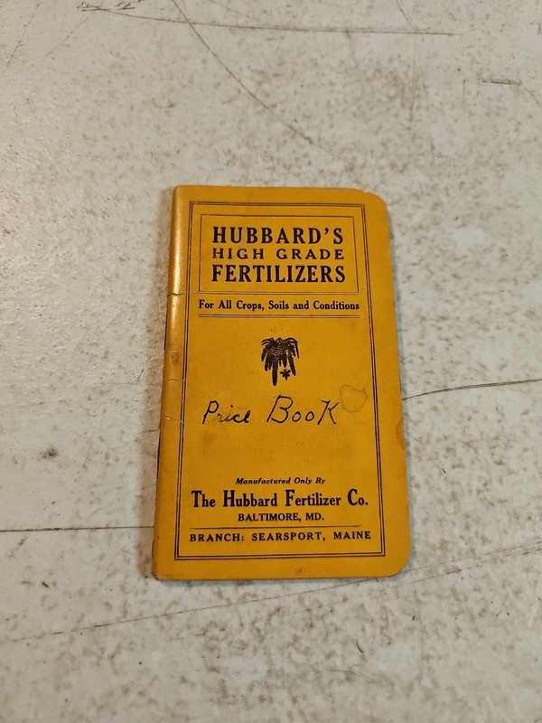 Vintage Hubbard’s High Grade Fertilizer Notebook 1918-1919. Baltimore, MD