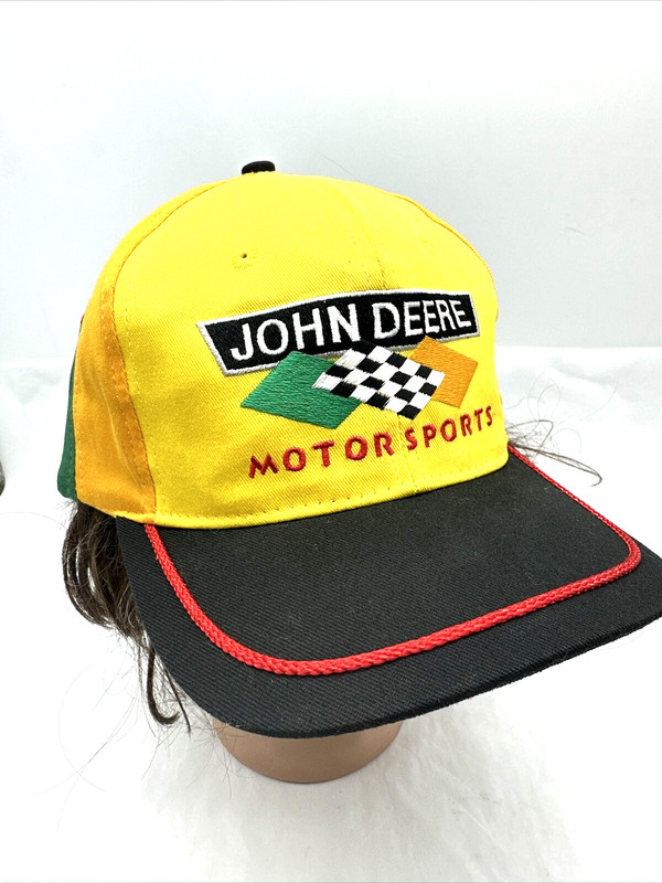 Vintage 90s Chad Little John Deere Motorsports Roush Racing Snapback Hat Cap