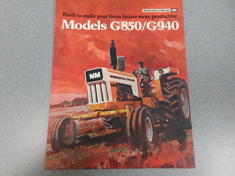 Rare Minneapolis Moline G850 & G940 Tractor Sales Brochure 4 Pages 1971