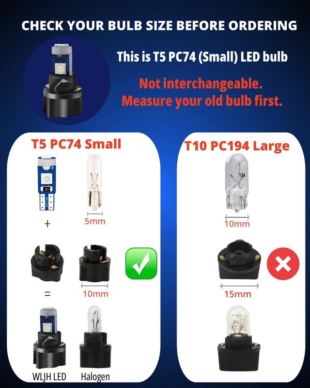 74 Led Bulb Lights Mini T5 2721 27 37 286 Wedge PC74 Twist Socket Automotive ... gallery