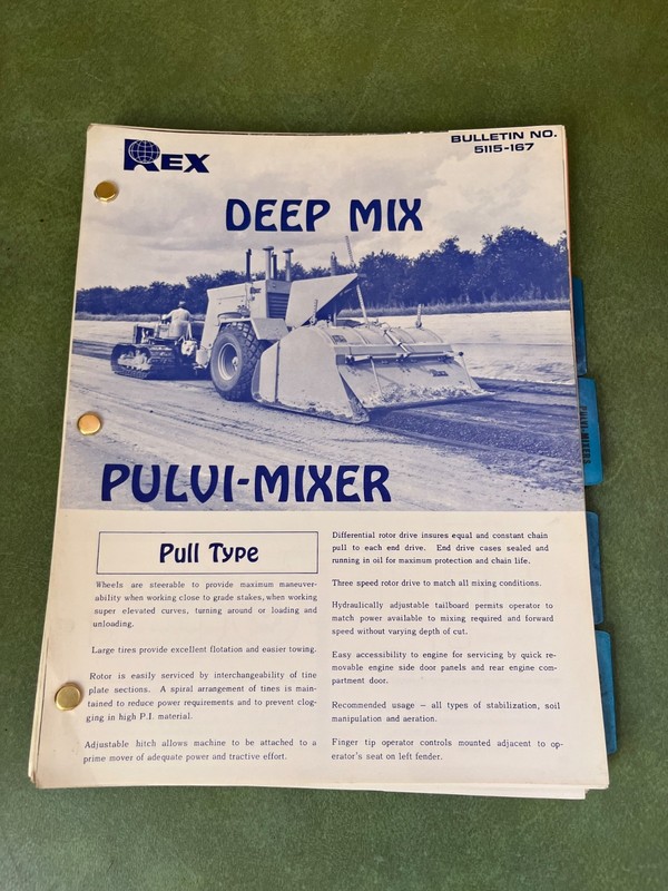Vintage REX Road Equipment Dealer Catalog Brochures & Fact Sheets