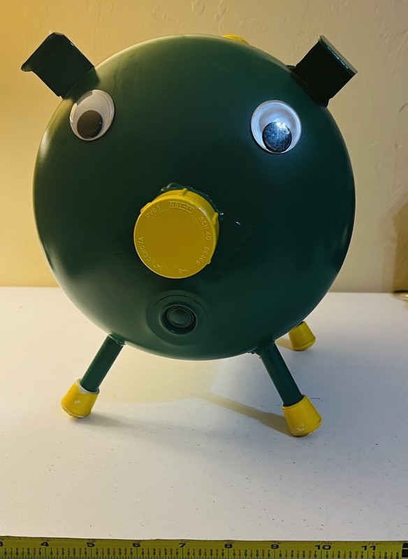John Deere Metal Piggy Bank Green Yellow Pig Large Size w/ Logo Farm Tractor