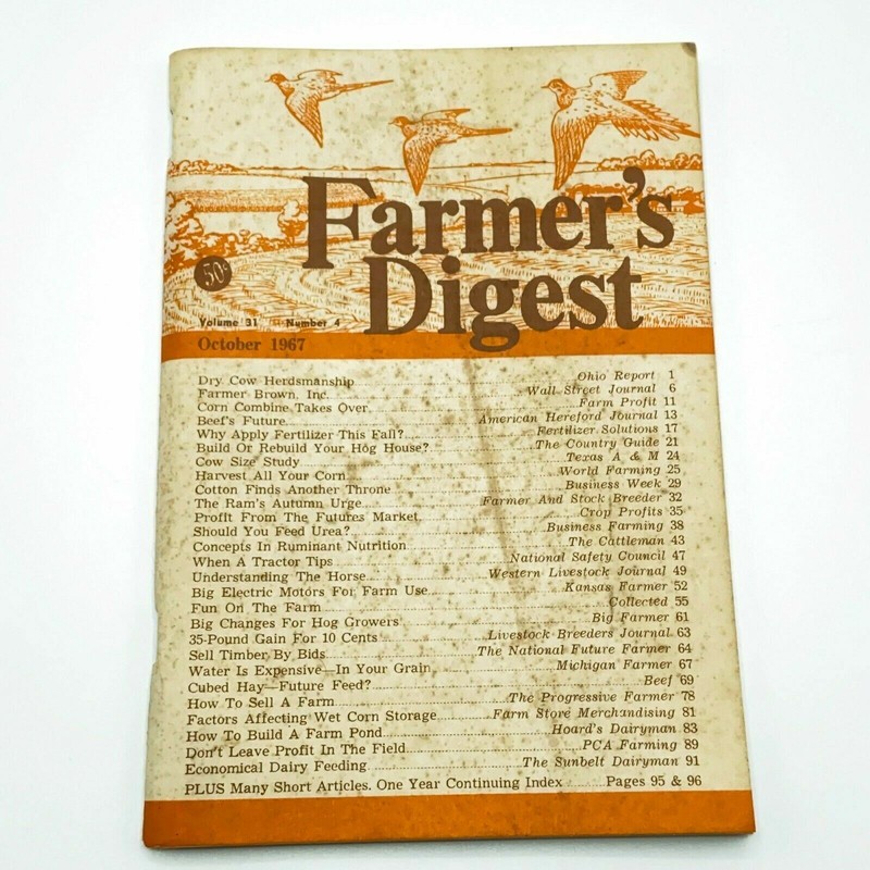 FARMER’S DIGEST Magazine, Volume 31 Number 4, October 1967, Vintage