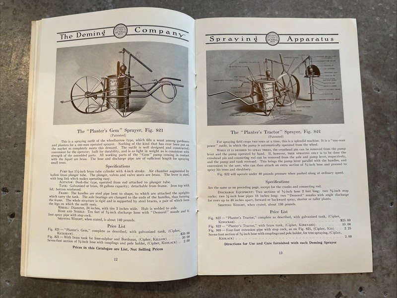 1916 Deming Spray Pump Catalog Orchard Vineyard Signed WP Dallett Letter gallery
