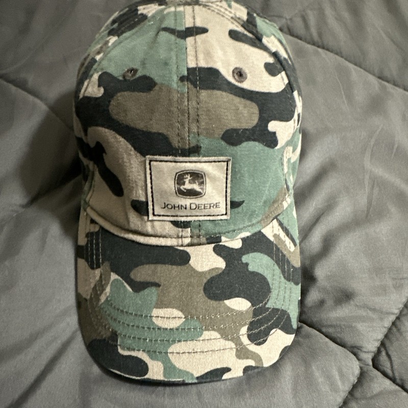Youth John Deere Camo Adjustable Baseball Cap Hat – Agriculture Theme