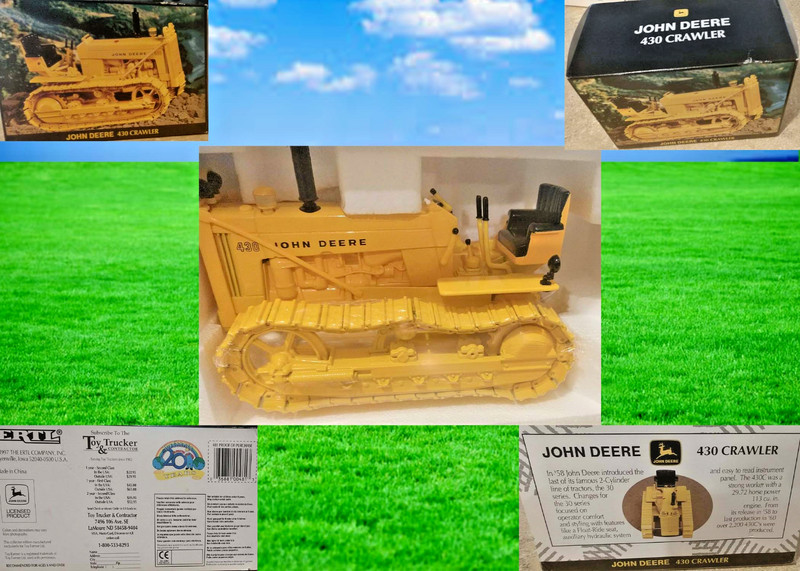 John Deere 430 Crawler, 1/16, 1997 Ertl Toy Truck’n Construction, New Beautiful