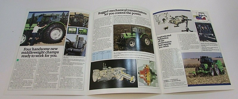 New Vintage 1980's Deutz Allis 7085 7110 7120 7145 Tractor Tri-fold Brochure gallery