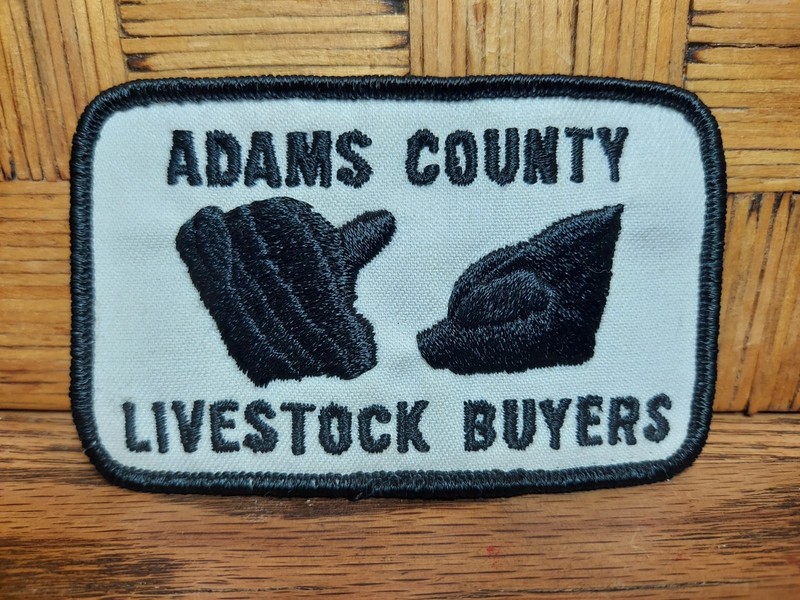 Vintage Embroidered Patch Adams County Livestock Buyers Jacket Patch Farming