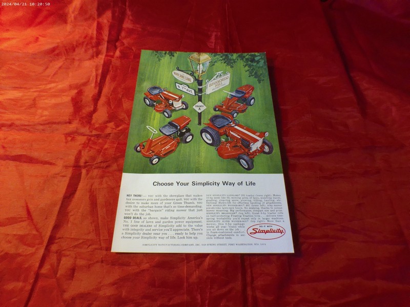 1966 Simplicity Lawn & Garden Print Ad 6 1/2″x10″