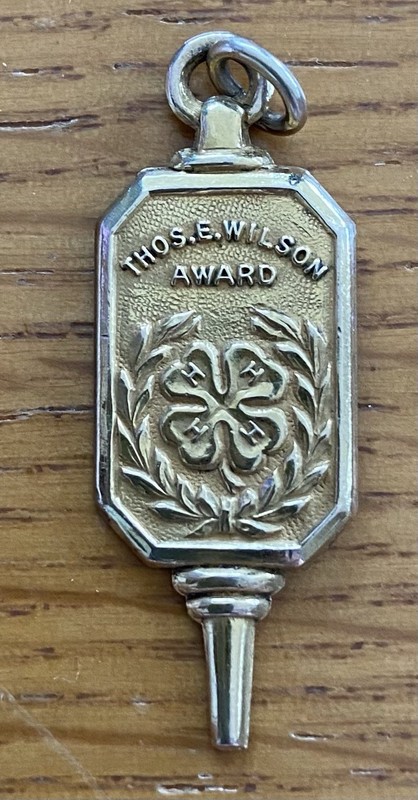 Thos E Wilson County Livestock Champion Award 4-H 1950’s-10kt GF Charm