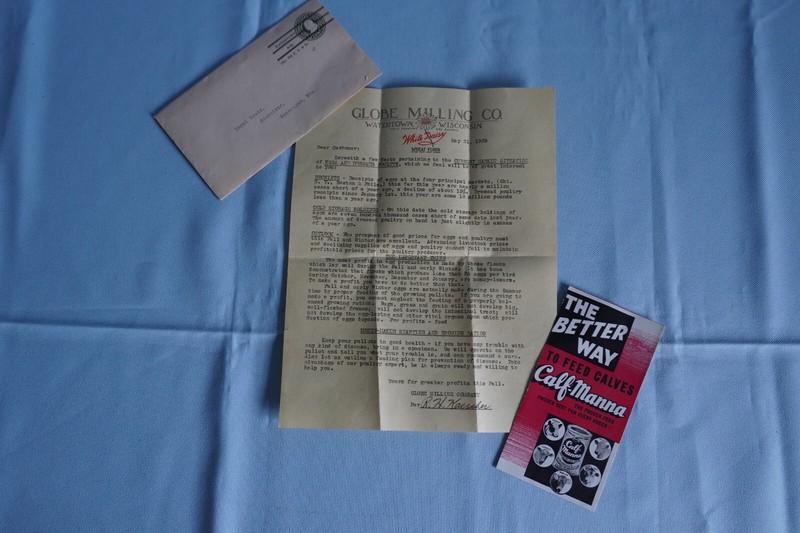 Globe Milling Co Watertown WI 1935 direct mail advertising Calf-Manna brochure