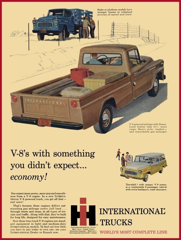 1960 IH International Pickup Truck NEW Sign 24×30″ USA STEEL XL Size 7 lbs