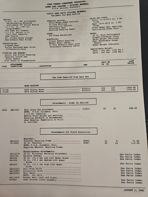 John Deere Dealer Price Binder Book 855 1055 655 755 gallery