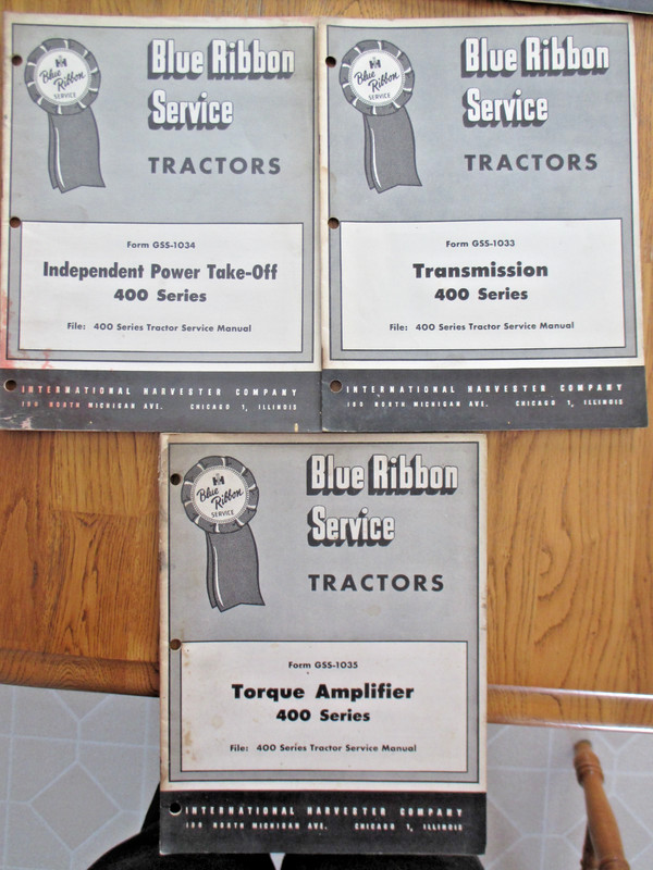 Lot of 3 Blue Ribbon Service Manual 400 Series – Torque Power Take-Off Tranny