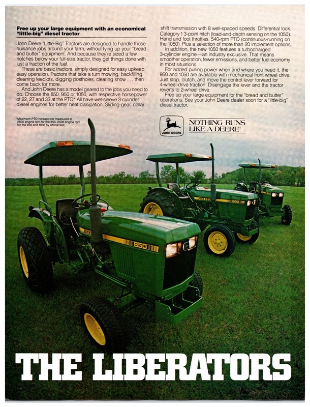 1990s John Deere Compact Tractors – Original Print Advertisement (11in x 9in)