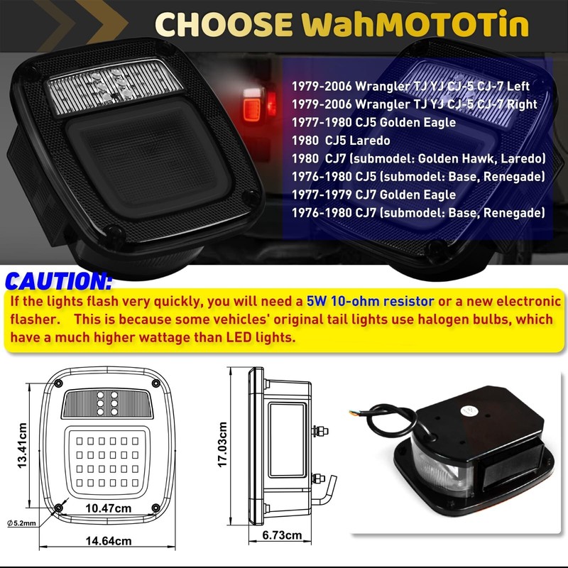 2Pcs Square Smoked Lens LED Halo Brake Stop Running/Reverse/License Plate/Cle... gallery