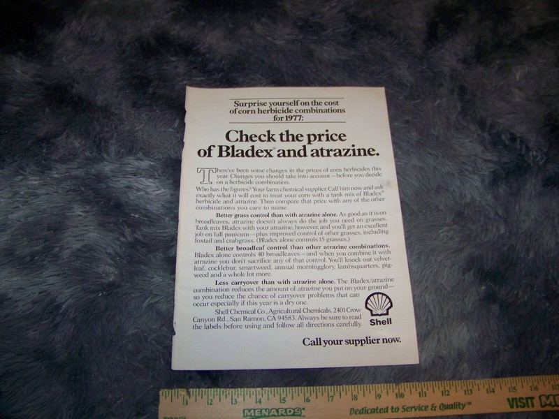 Shell Chemical CO. Farm / Agricultural Print Ad from Magazine Vintage 1977