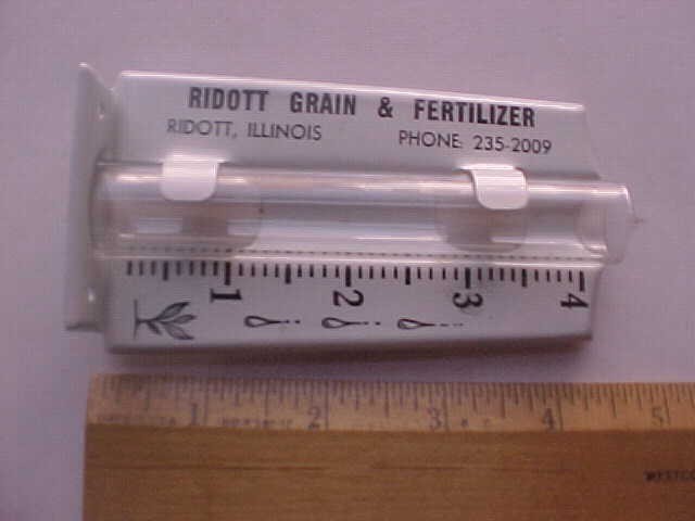 Vintage Rain Gauge - RIDOTT ILLINOIS GRAIN & FERTILIZER PHONE 235-2009 VGC gallery