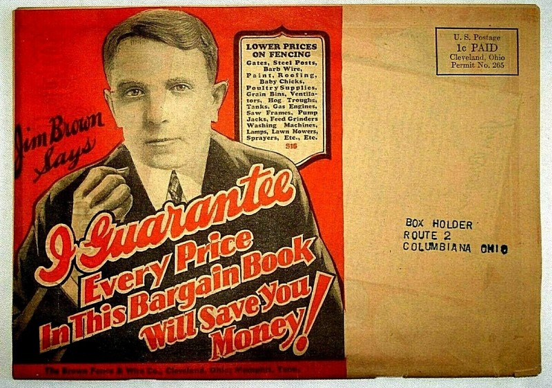 1920’S CATALOG BROWN FENCE & WIRE BARGAIN BOOK AGRICULTURAL FARM