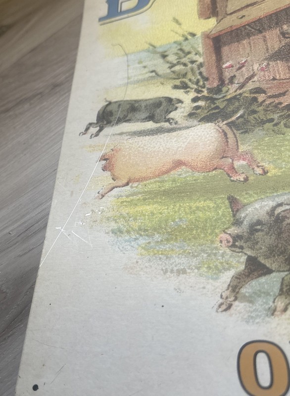 Pig Hog Feed Sign Run Metal Tin Buckthorn Mills Feed 23.75 X 14.75 gallery