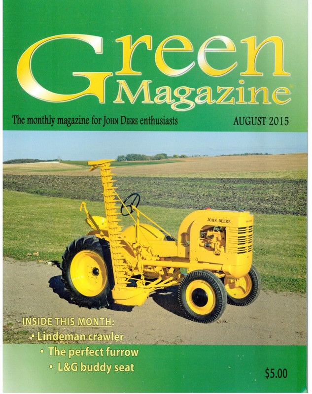 John Deere Lindeman Crawler information BO GPO, August 2015 Green Magazine