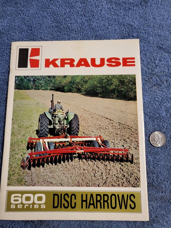 1967 Vintage BROCHURE Krause Field Disc Harrow 600 Series, John Deere tractor