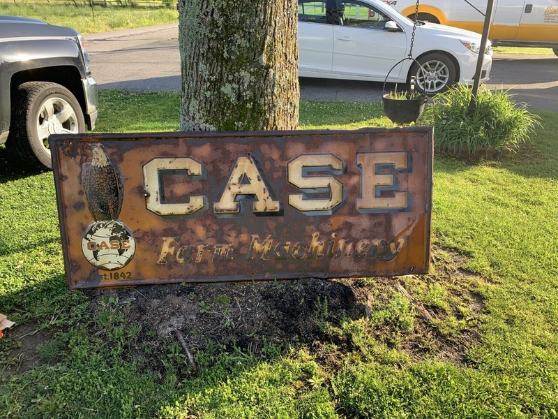 Vintage CASE Farm Machinery Sign 1920-30’s Eagle GAS OIL SODA COLA Patina 72×30