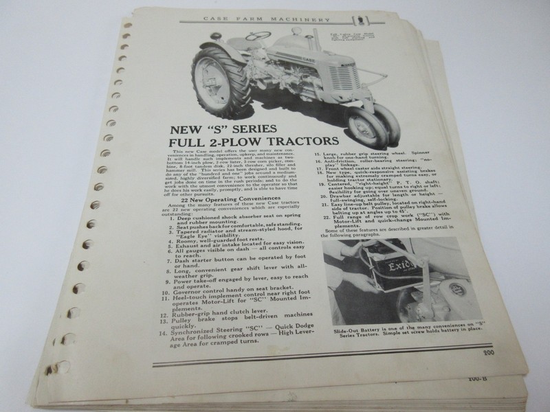 NICE Case S & SO 14 Page Dealer Information From Dealer Sales Manual