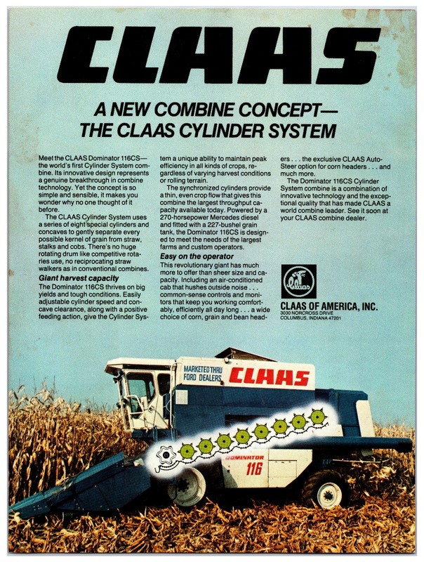 1982 Claas Combines Combines – Original Print Ad (8in x 11in) Advertisement