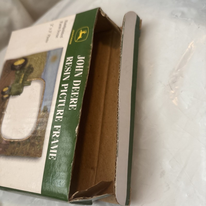 John Deere Farm Equipment Tractor Resin Picture Frame New NOS 1990s Painted gallery