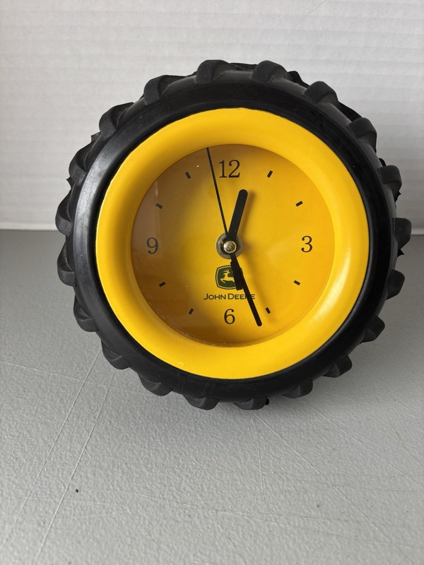 John Deere Rubber Tire Clock Hanging or Desk Mantle Collectible – Tested & Works