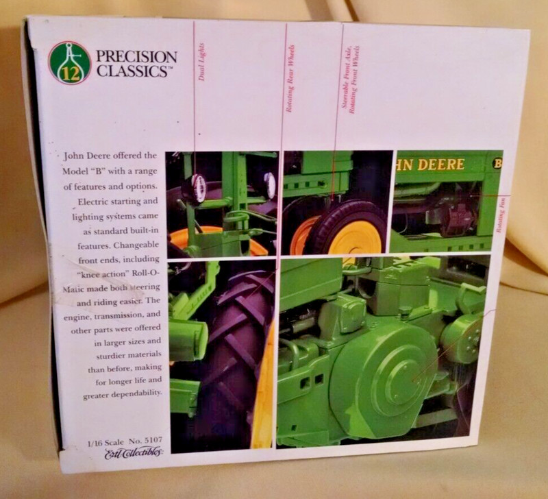 JOHN DEERE TRACTOR B PRECISION CLASSICS #12 NO 5107 1:16 1997 COIN BOOKLET CLIP. gallery