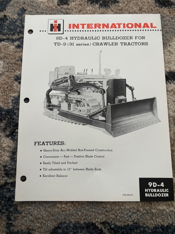 International Harvester TD-9 Crawler 9D-4 Hyd Bullgrader Brochure DCPA26